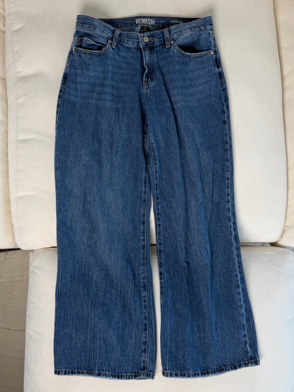 Rewash Dark Blue Wide-Leg Women’s Jeans